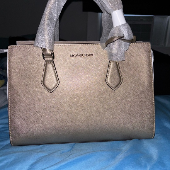 Michael Kors Handbags - Michael Kors Gold Satchel with Elegant Design